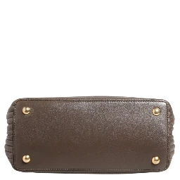 Brown Quilted Lambskin Leather Dotcom Click Small Shoulder Bag