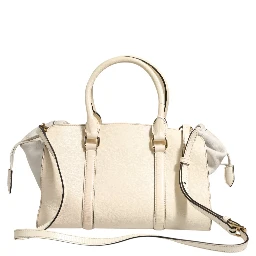 Chalk White Large Leather Tote Bag