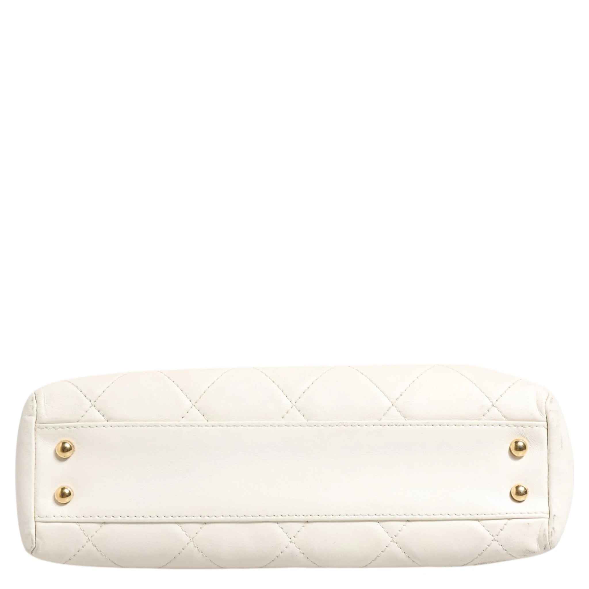Shiny Calfskin Quilted Mini 22 White 1792563
