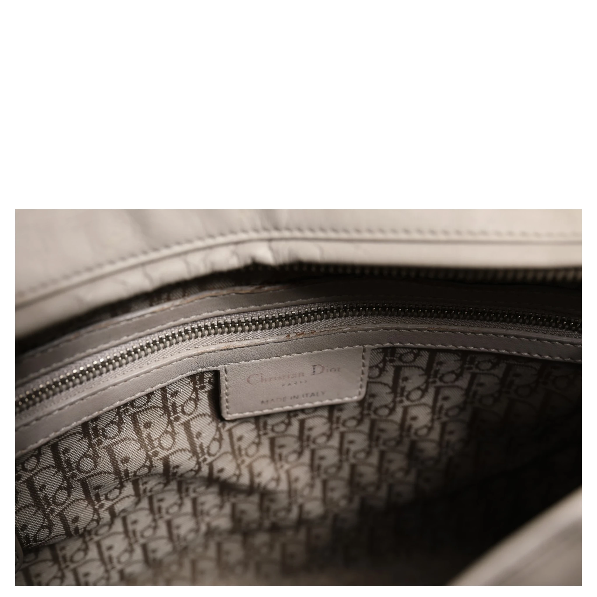 Lady Dior Large Grey Cannage Lambskin Bag