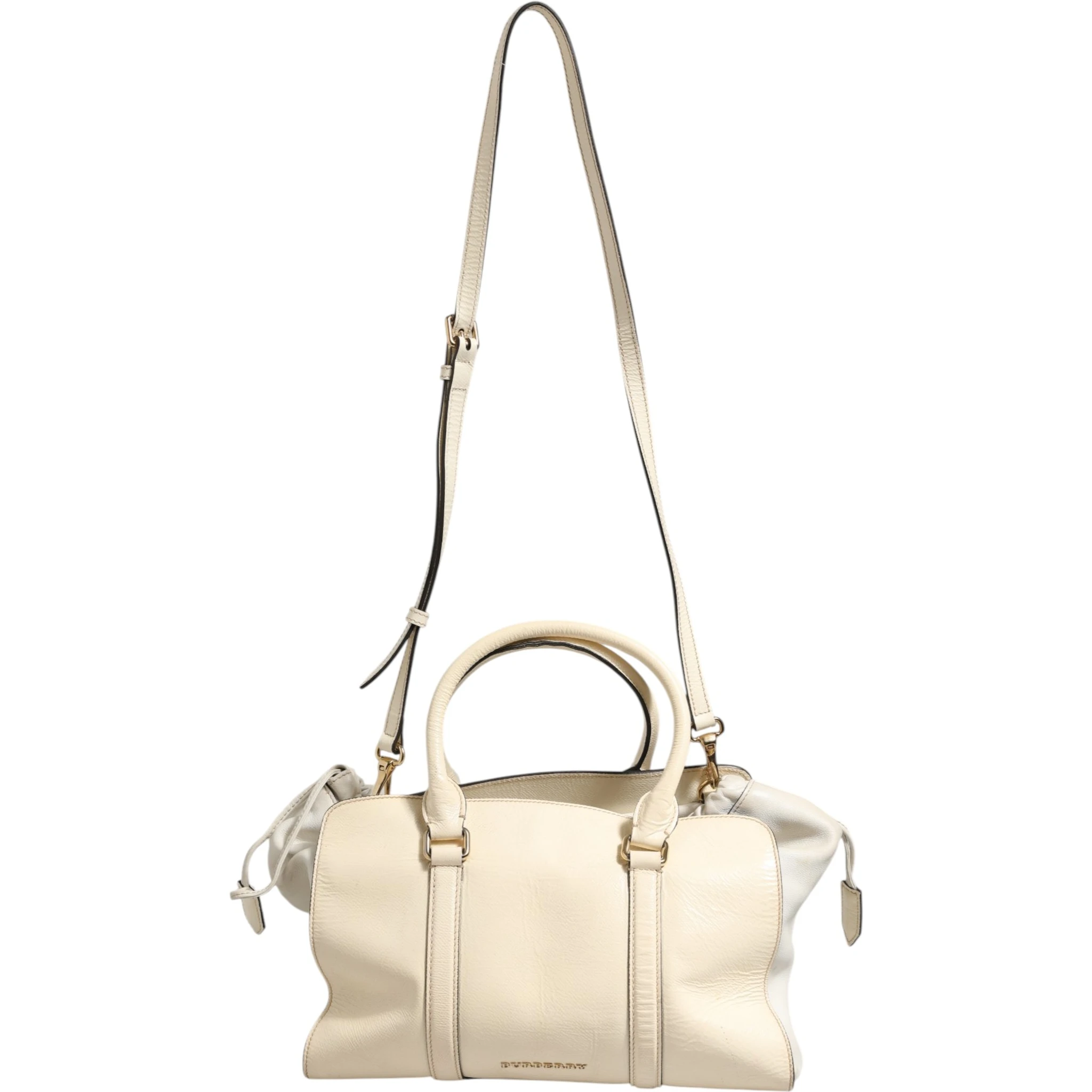 Chalk White Large Leather Tote Bag