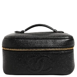 Black and gold makeup bag