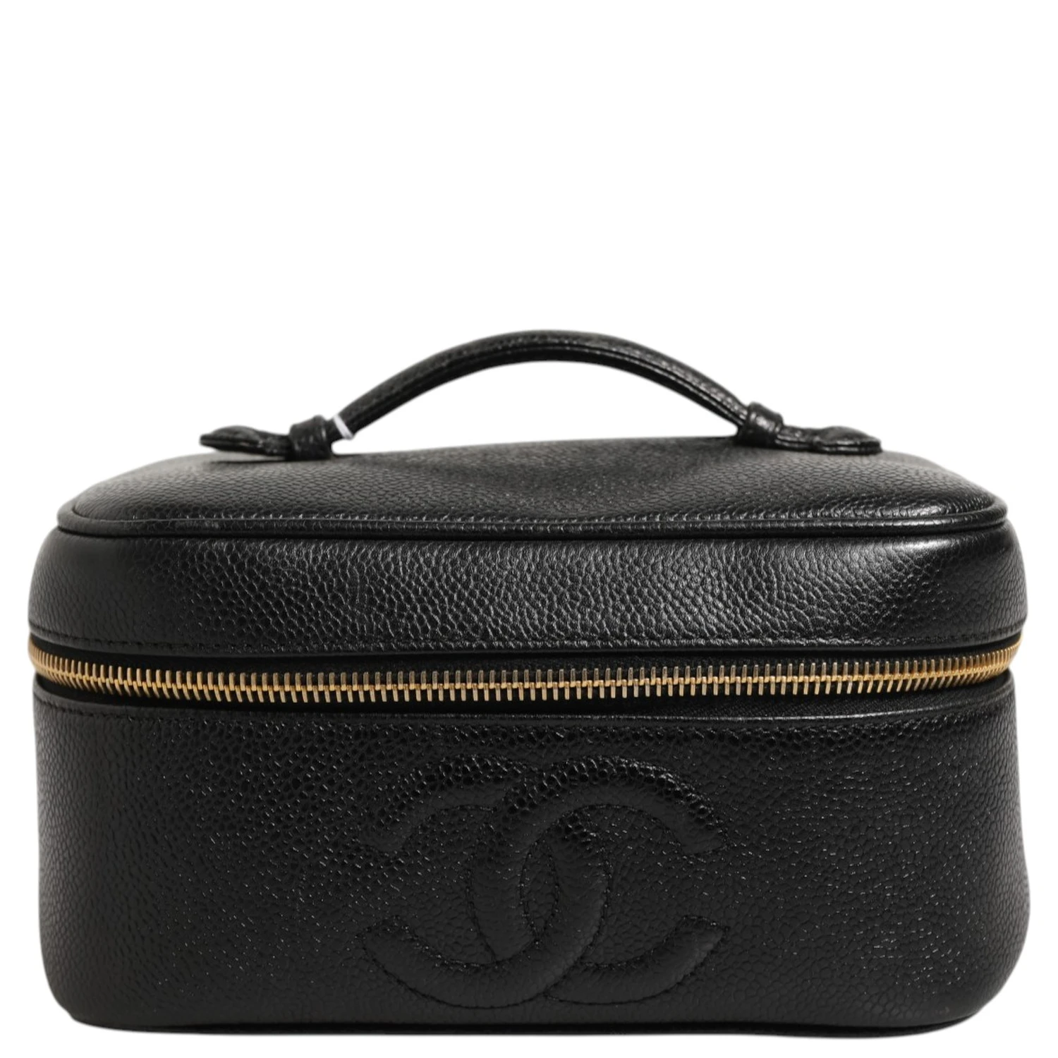 Black and gold makeup bag