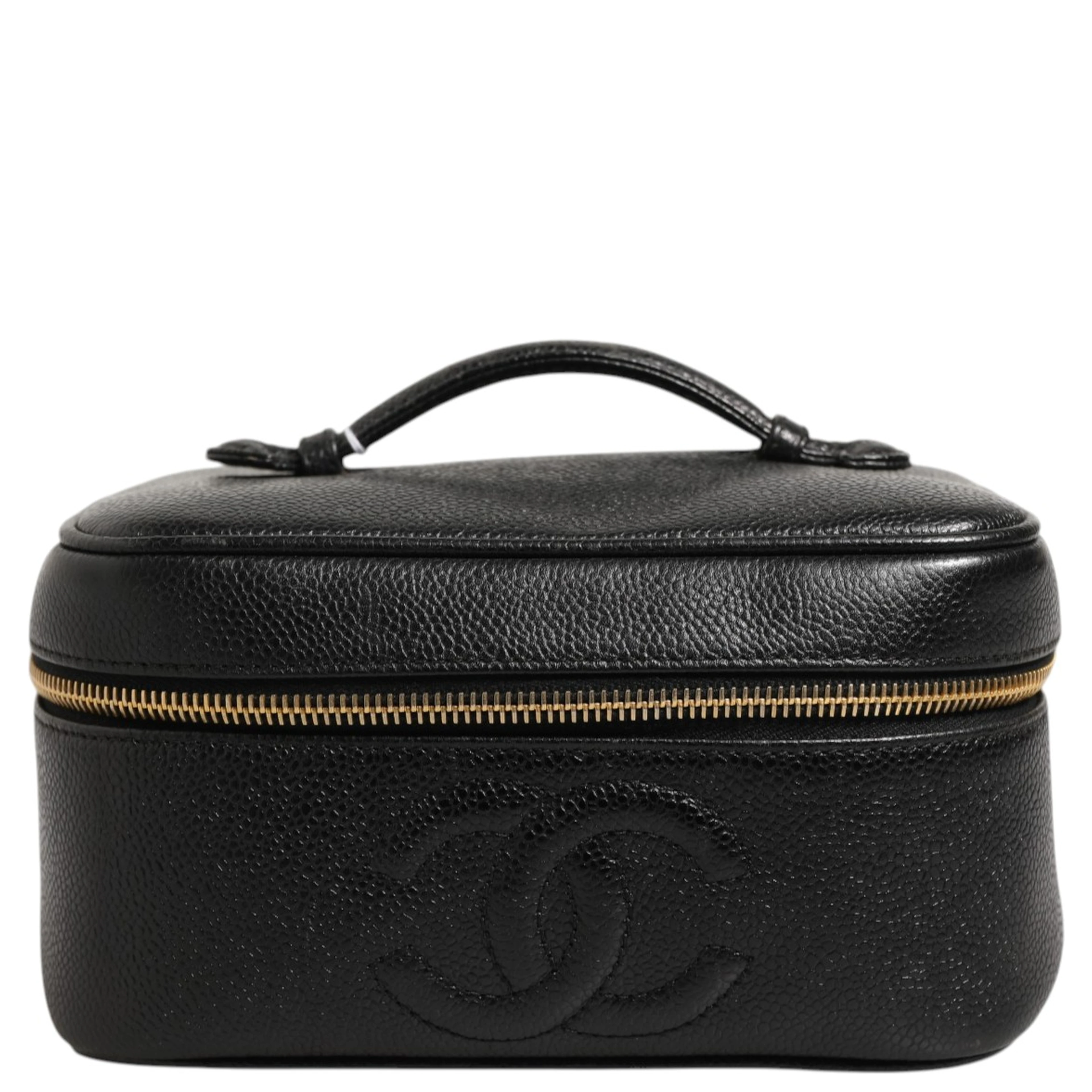 Black and gold makeup bag