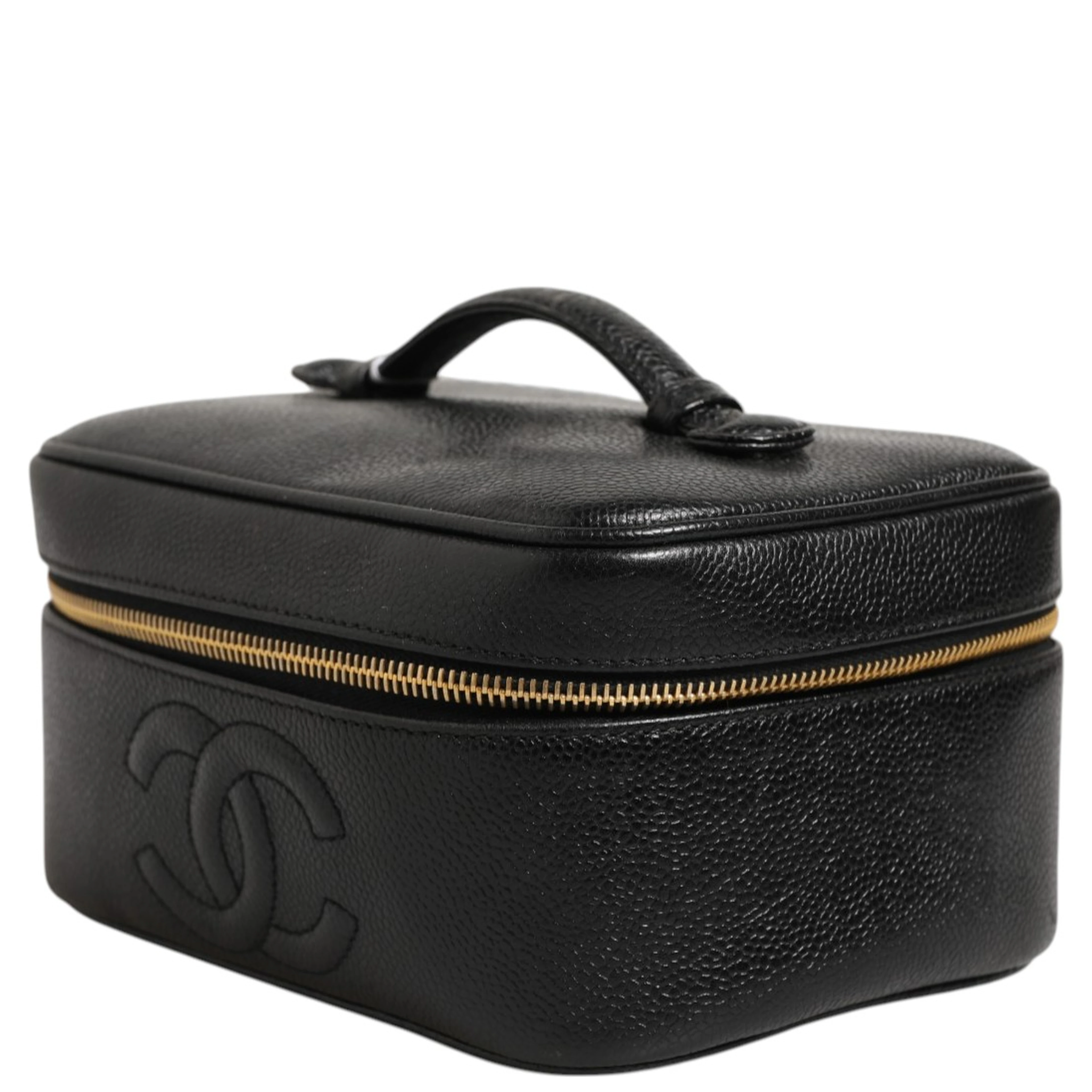 Black and gold makeup bag