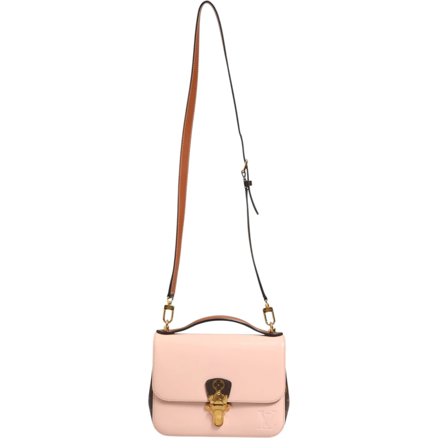 Pink Vernis and Monogram Canvas Cherrywood BB Shoulder Bag