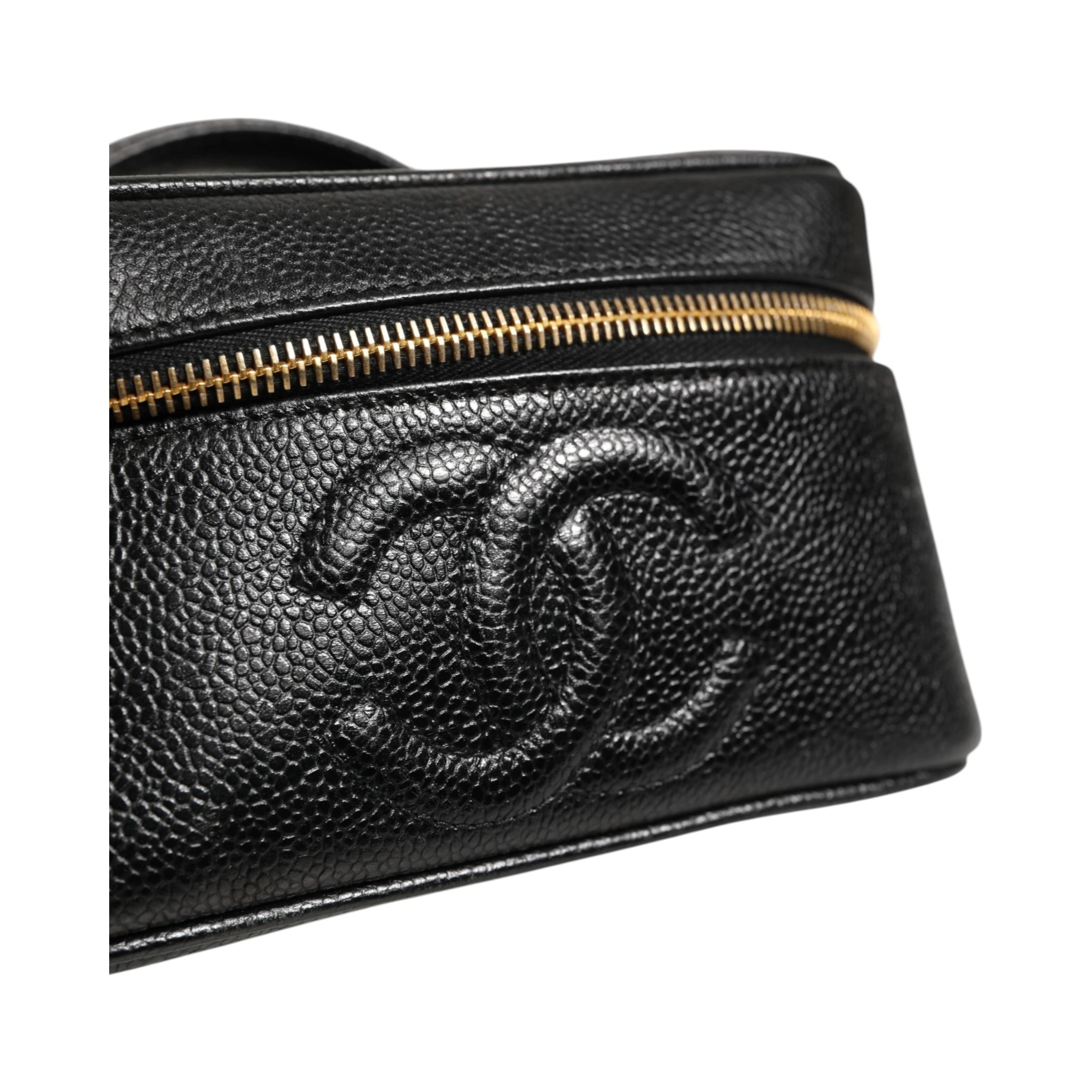 Black and gold makeup bag