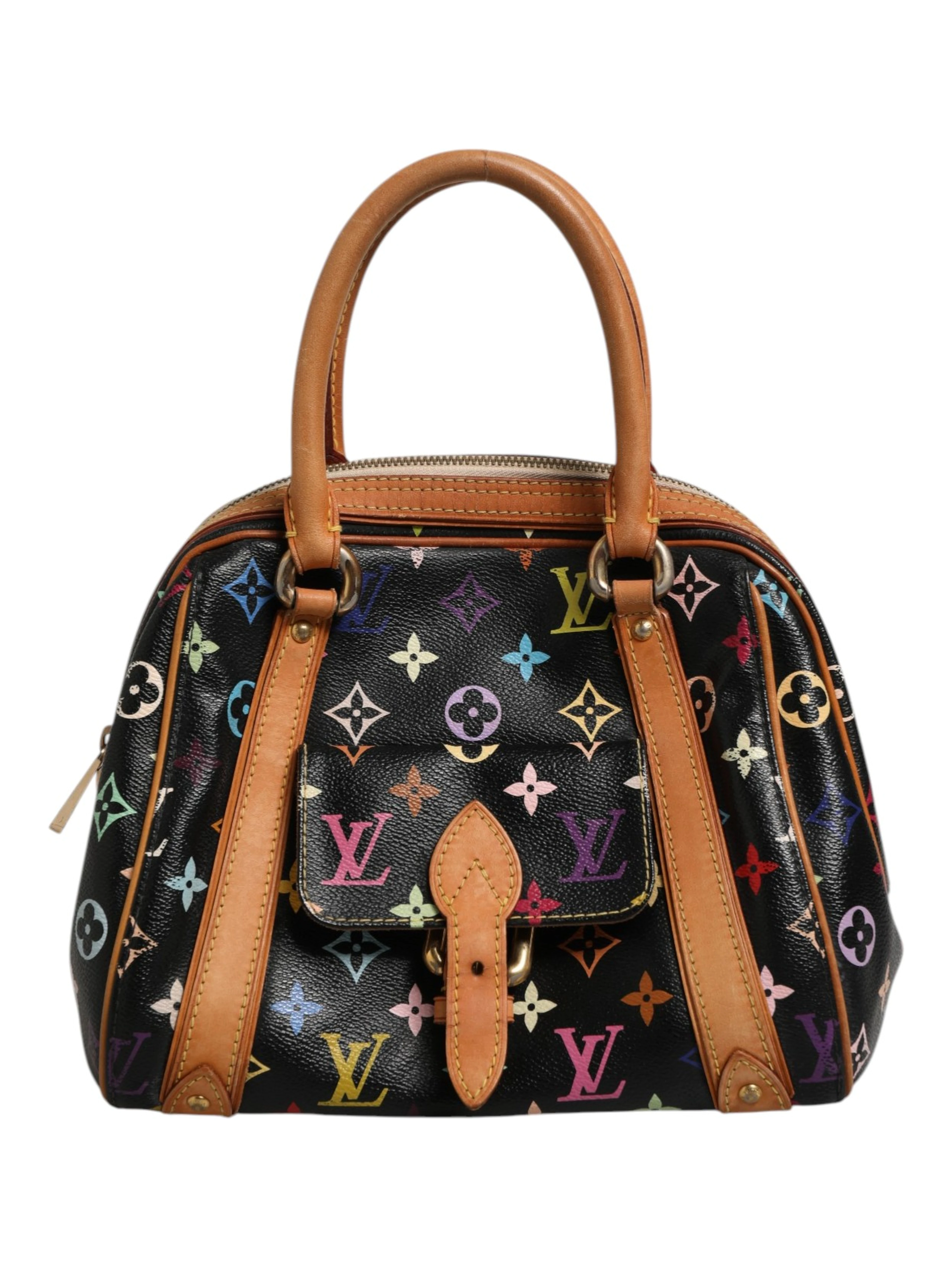 Black Monogram Multicolor Canvas Priscilla Handbag