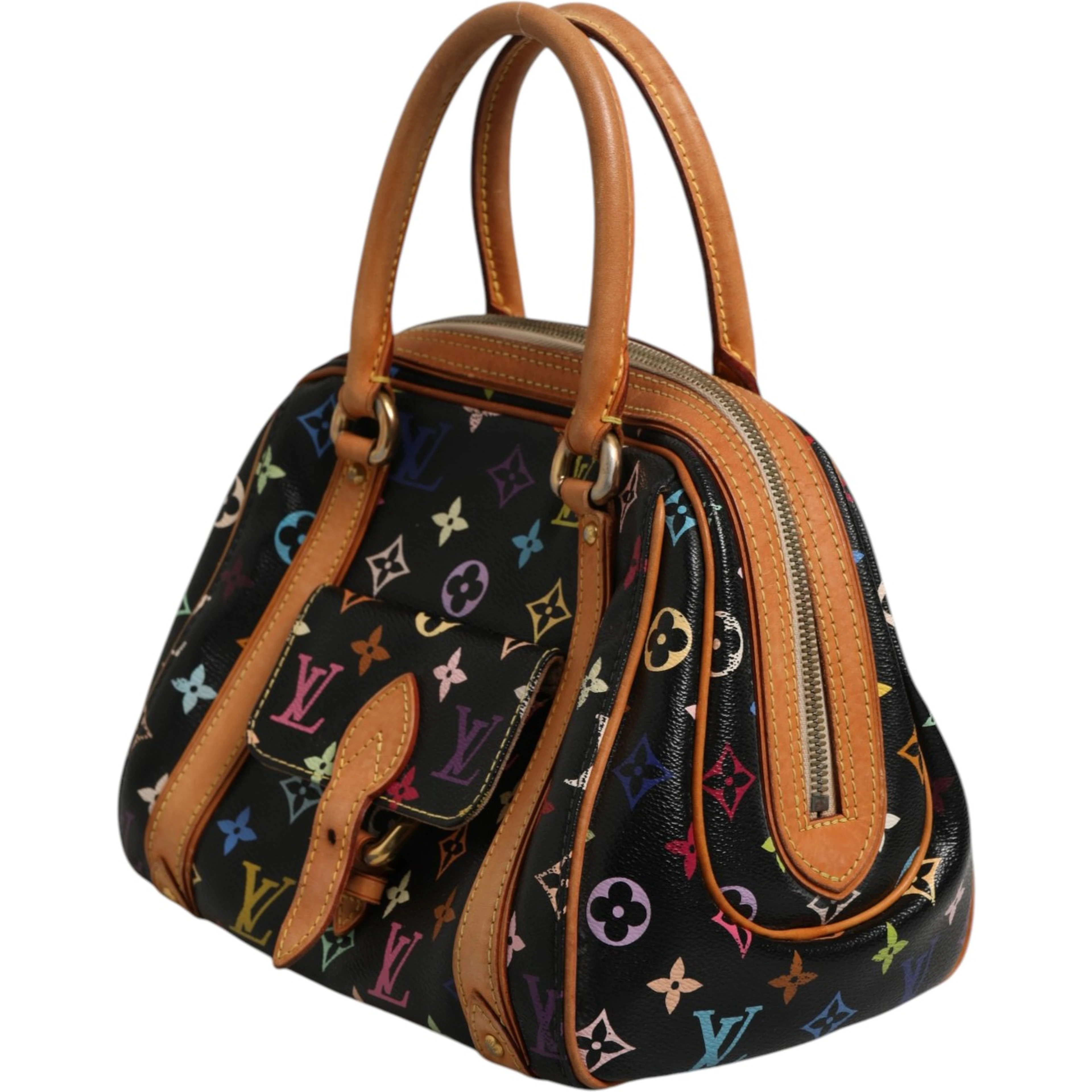 Black Monogram Multicolor Canvas Priscilla Handbag