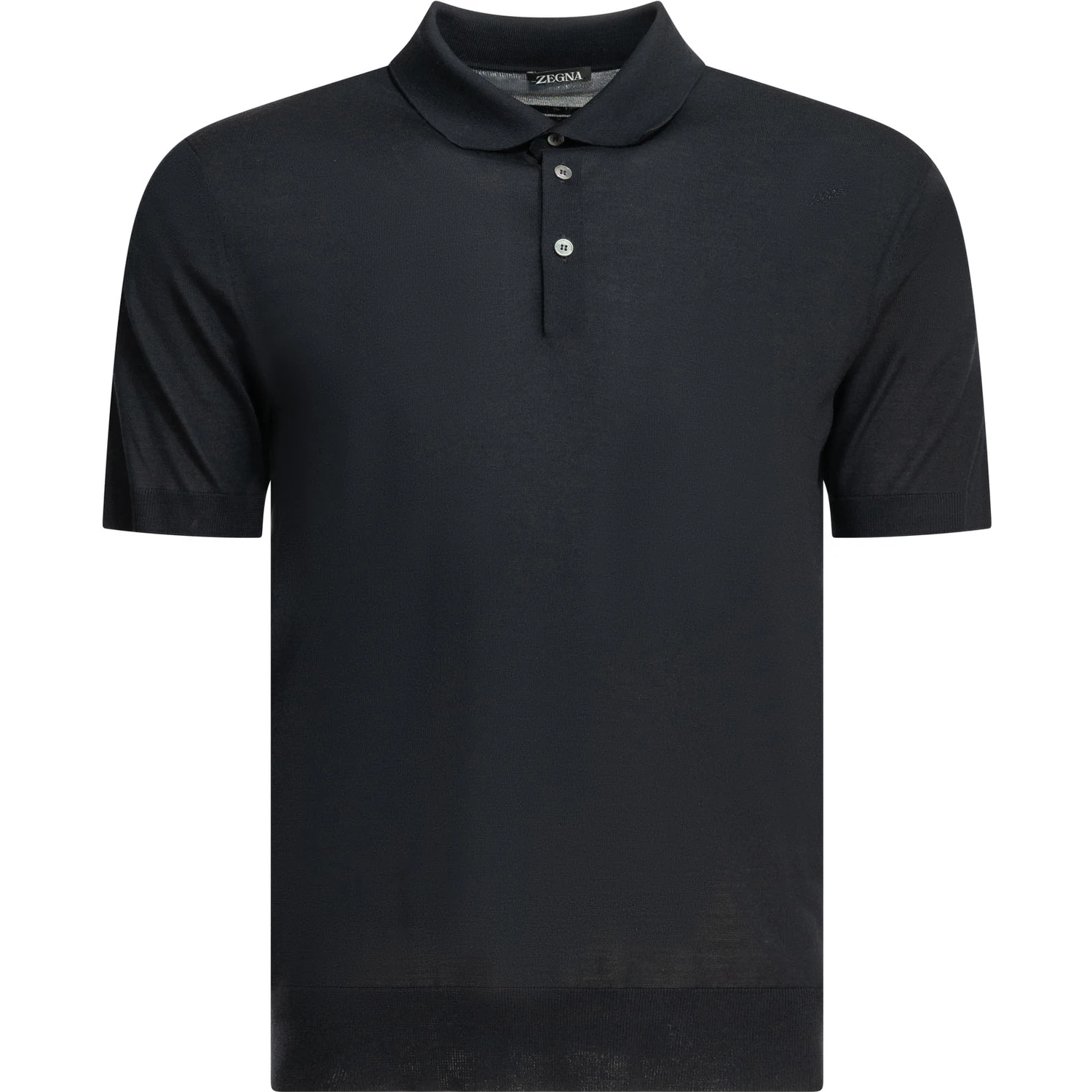 Short sleeves polo shirt in wool