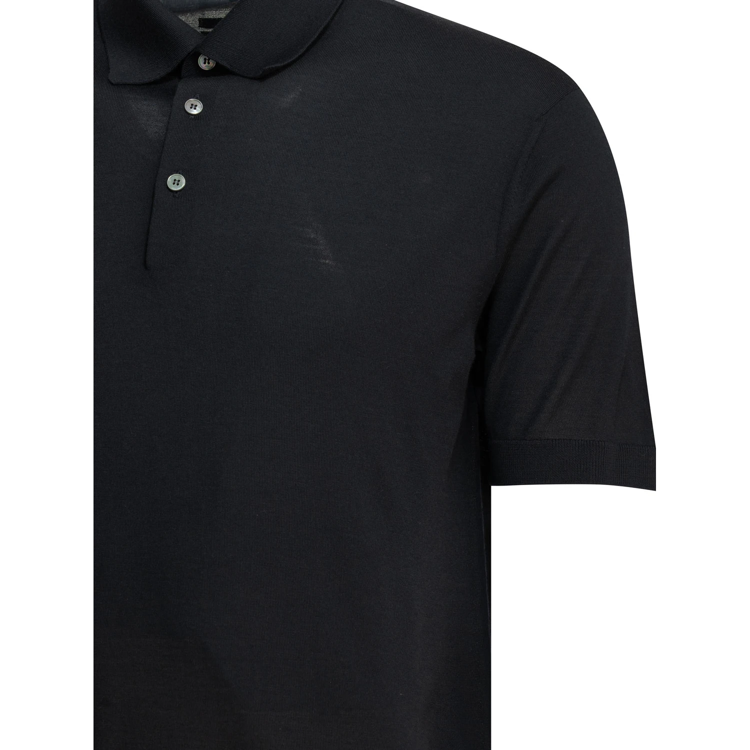 Short sleeves polo shirt in wool