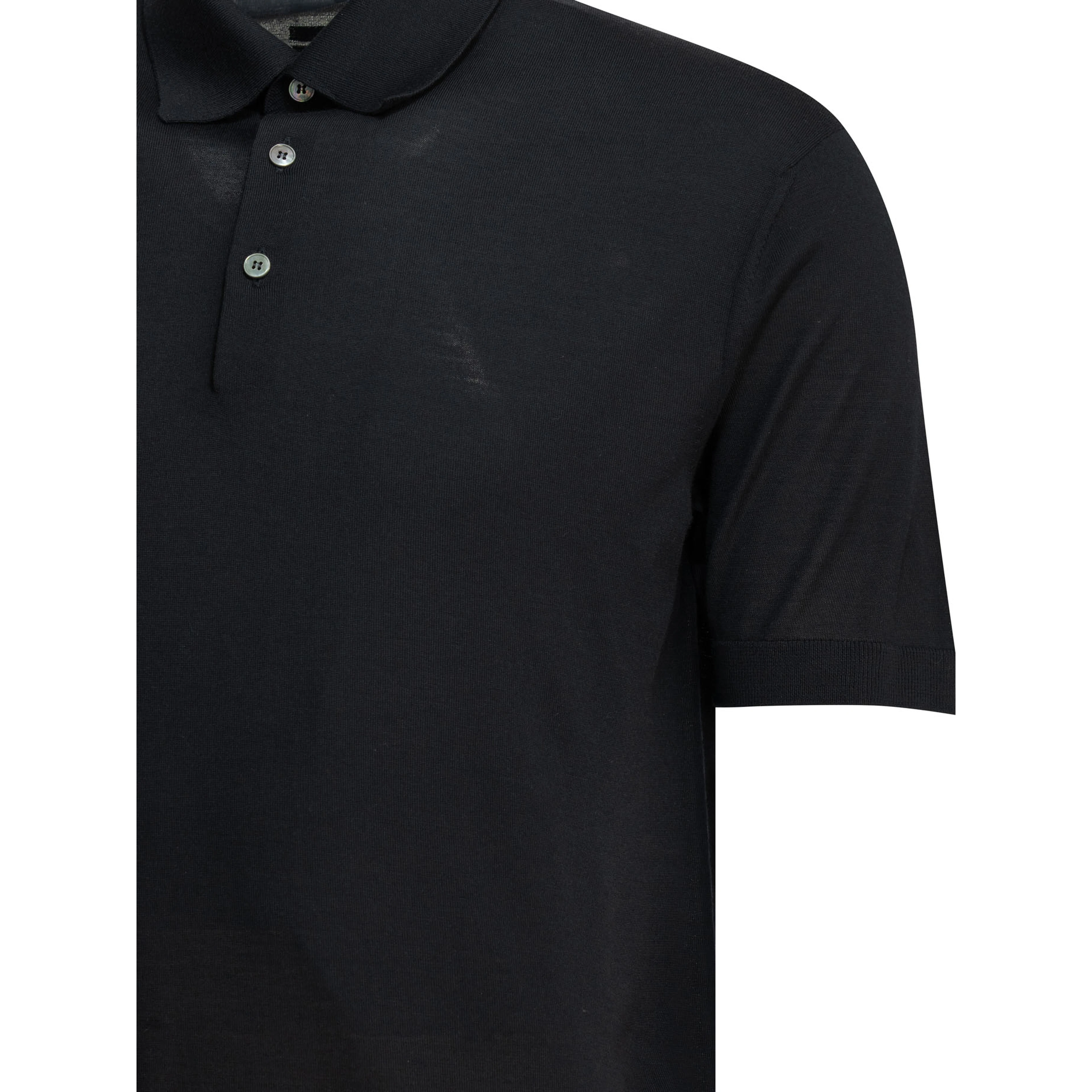 Short sleeves polo shirt in wool