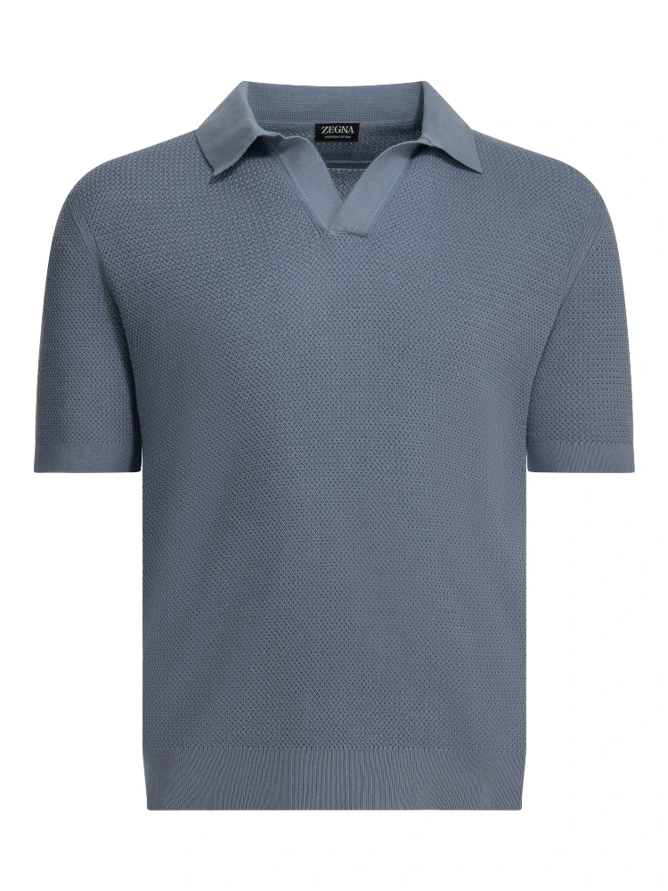 Cotton polo shirt without buttons