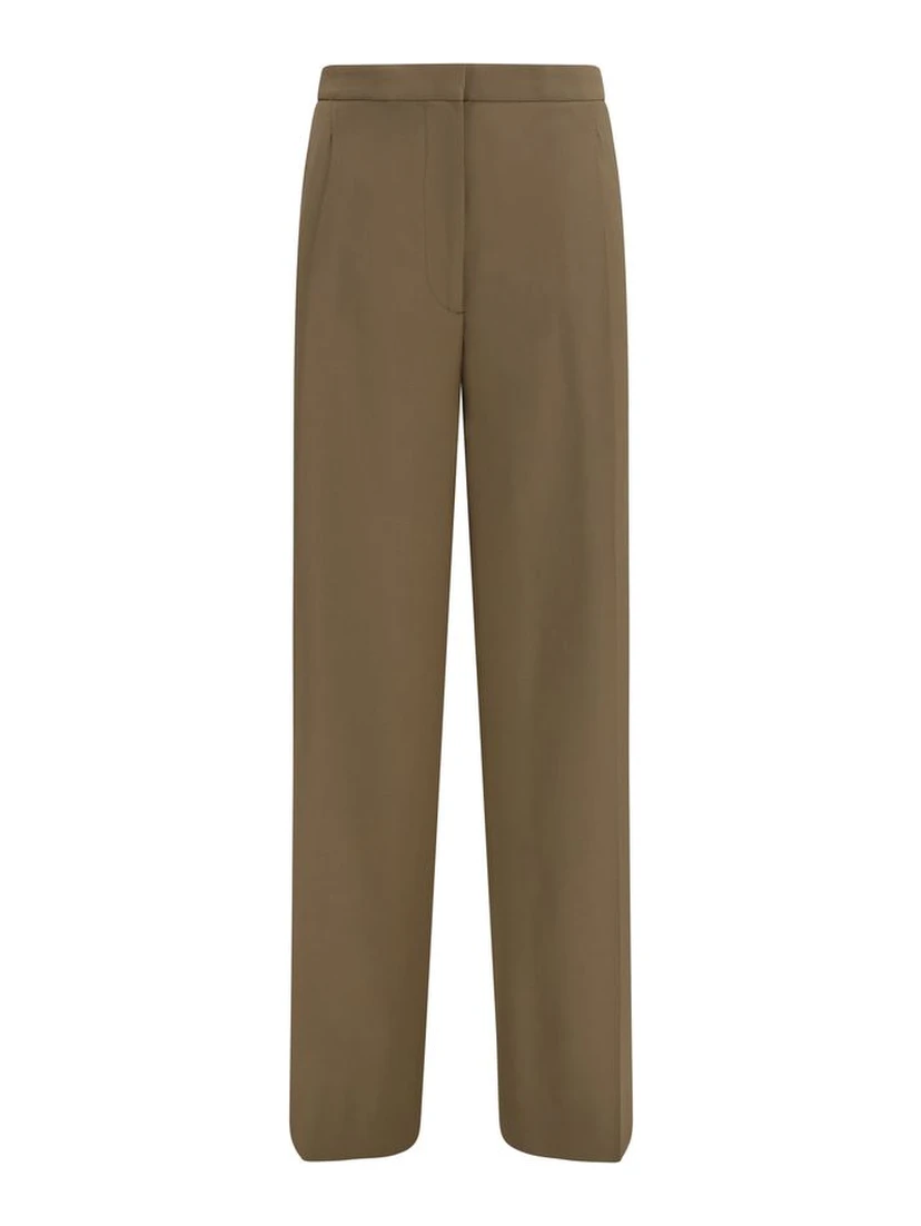 Brown Wool Oves Aries Casual Pants