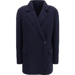 Blue Wool Oves Aries Full-Length Jacket