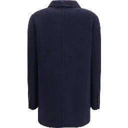 Blue Wool Oves Aries Full-Length Jacket