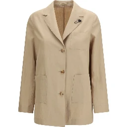 Beige Wool Oves Aries Full-Length Jacket
