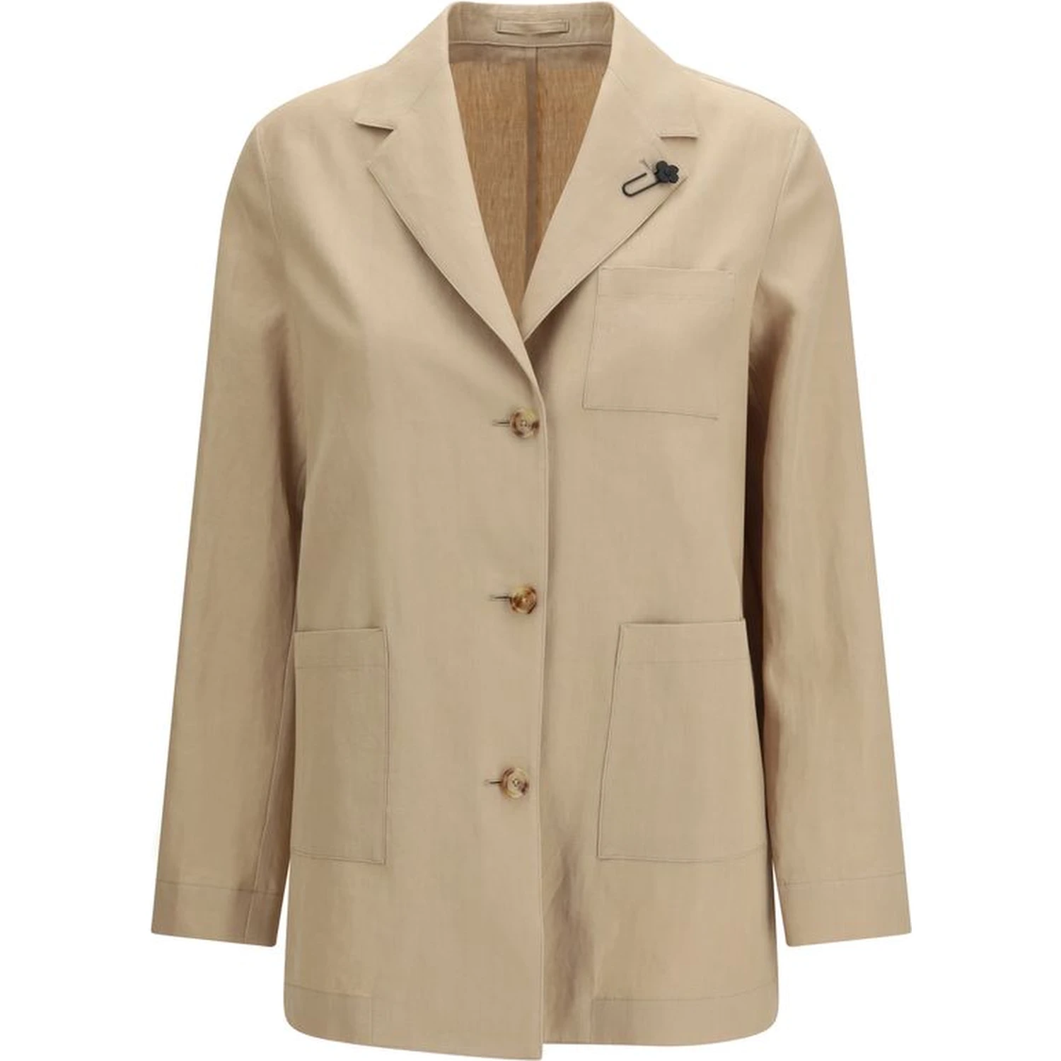 Beige Wool Oves Aries Full-Length Jacket