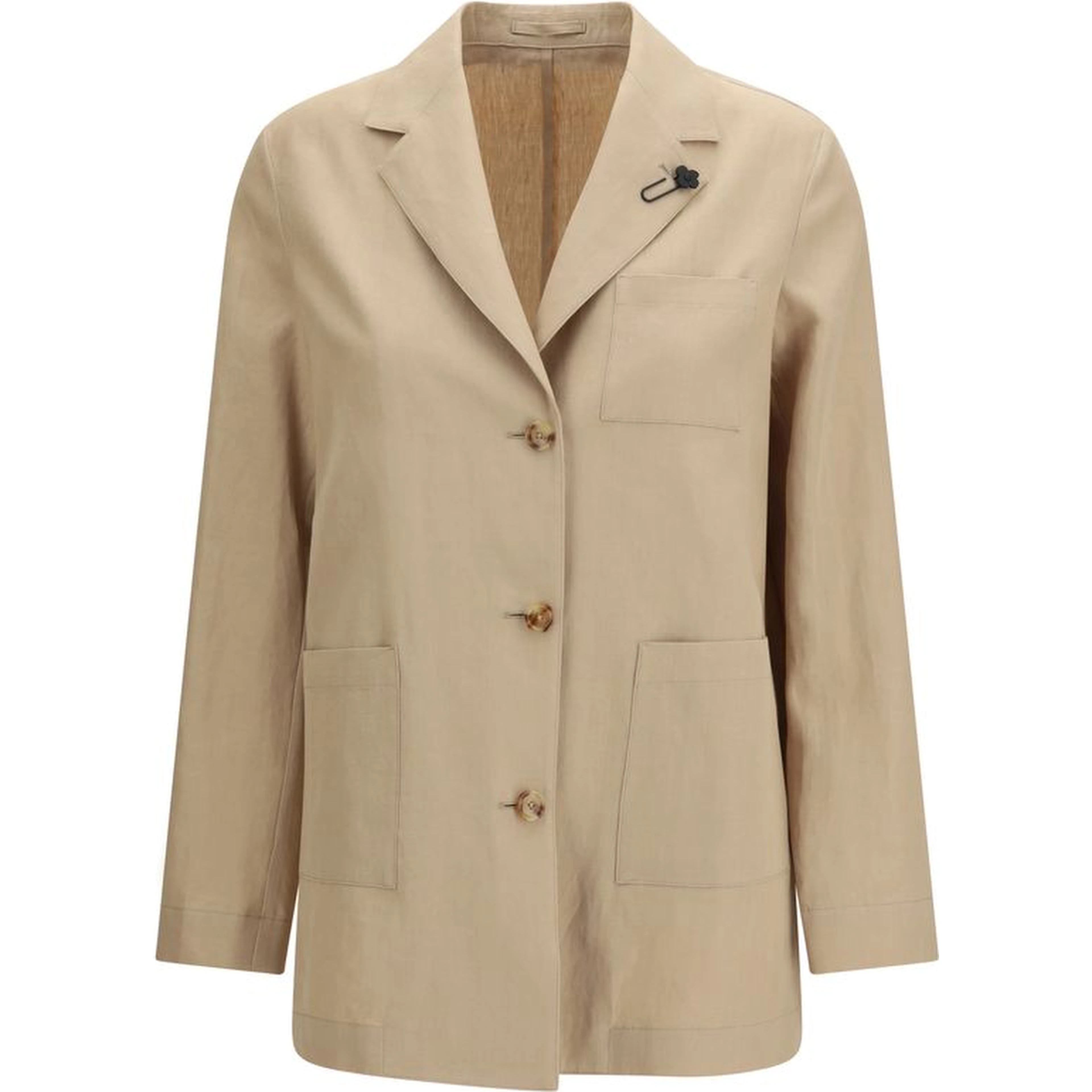 Beige Wool Oves Aries Full-Length Jacket