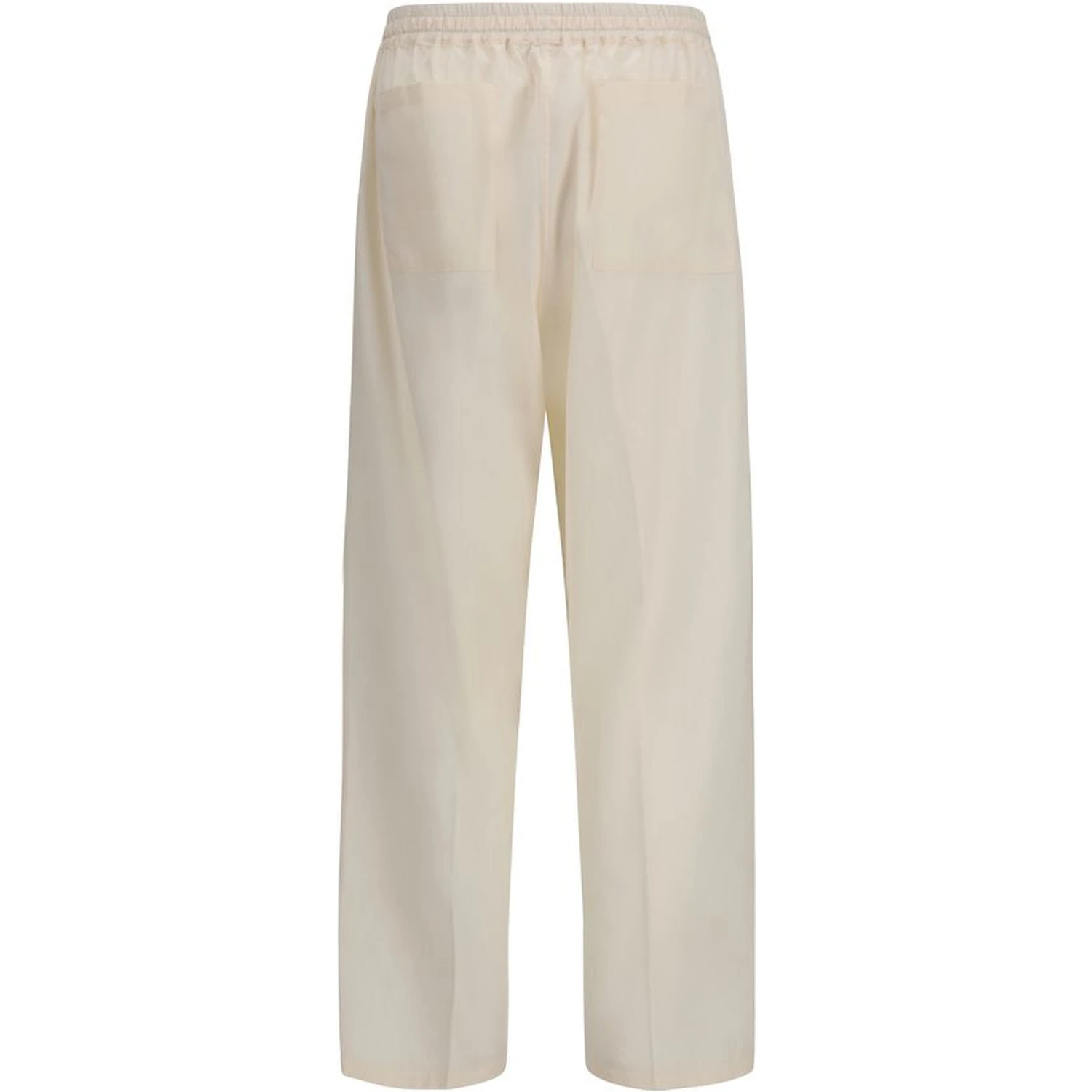 Beige Cotton Casual Pants