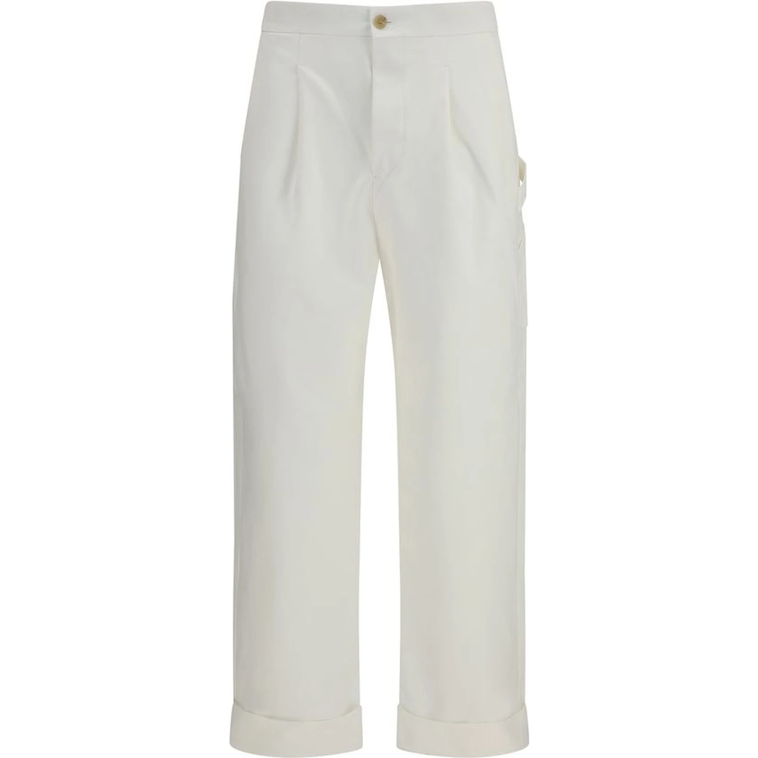 White Cotton Casual Pants