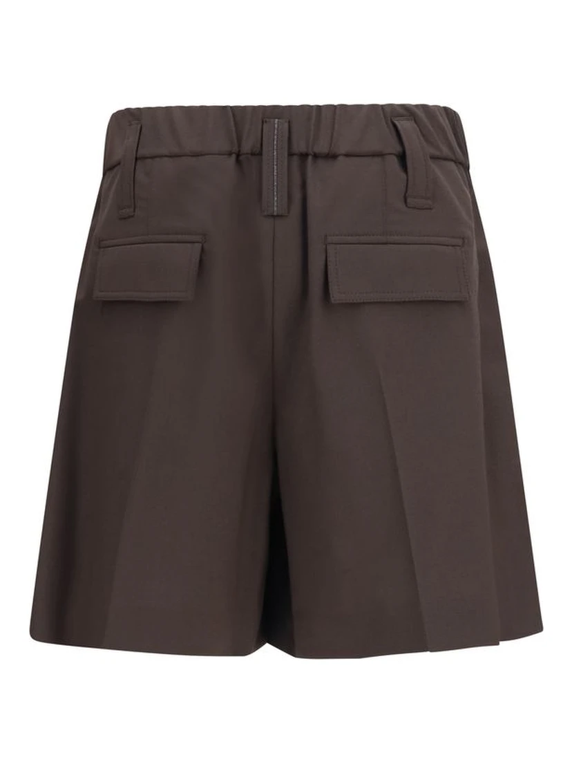 Brown Wool Oves Aries Bermuda Shorts