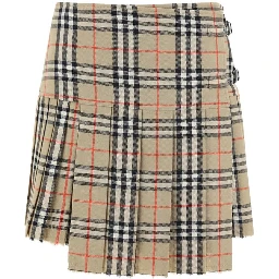 Beige Wool Oves Aries Mini Skirt