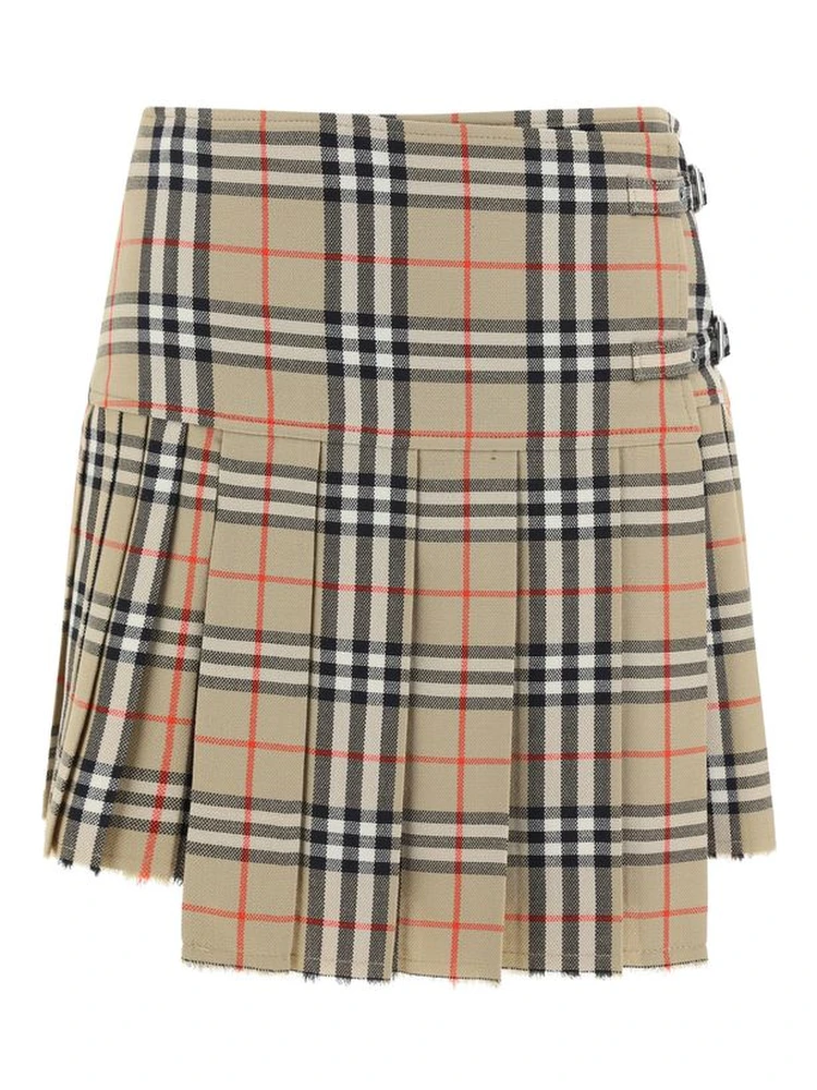 Beige Wool Oves Aries Mini Skirt