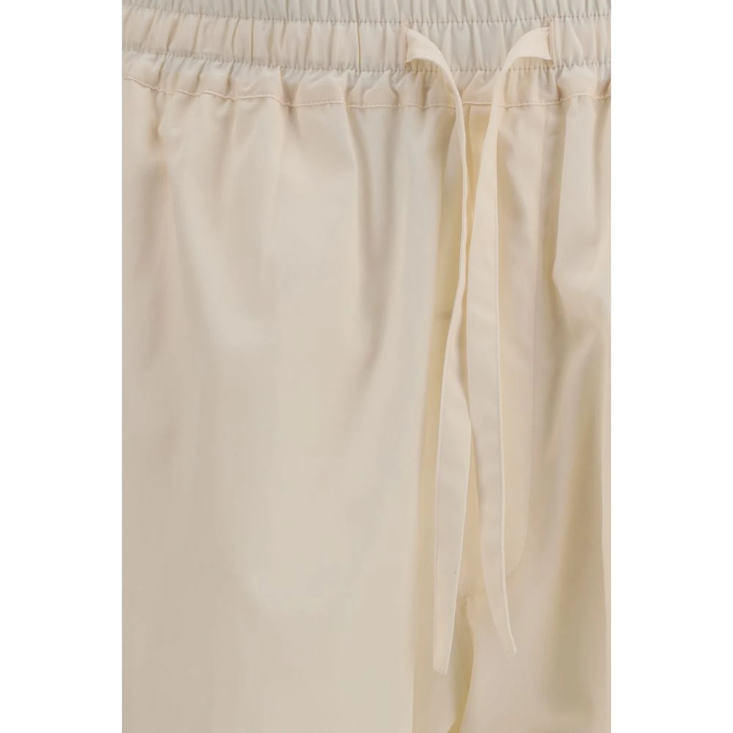 Beige Cotton Casual Pants
