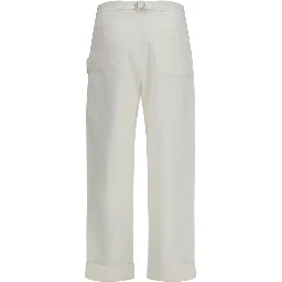 White Cotton Casual Pants