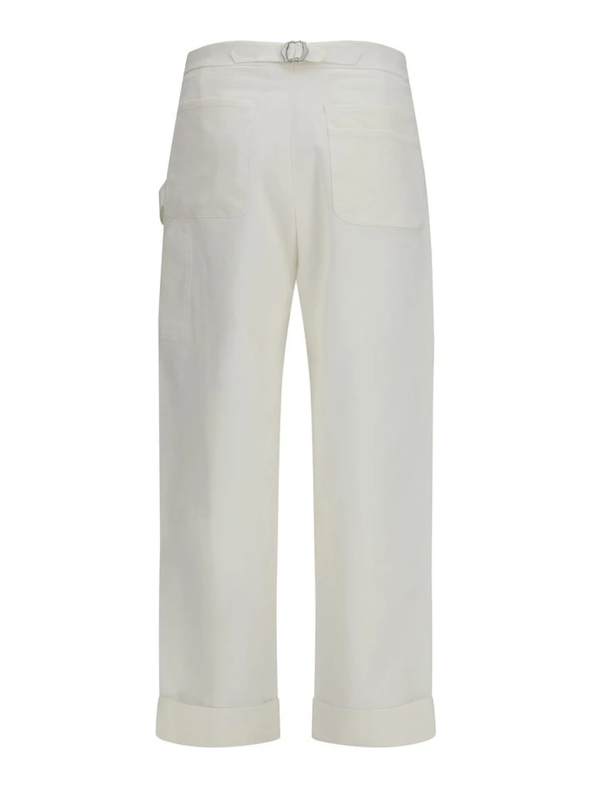 White Cotton Casual Pants