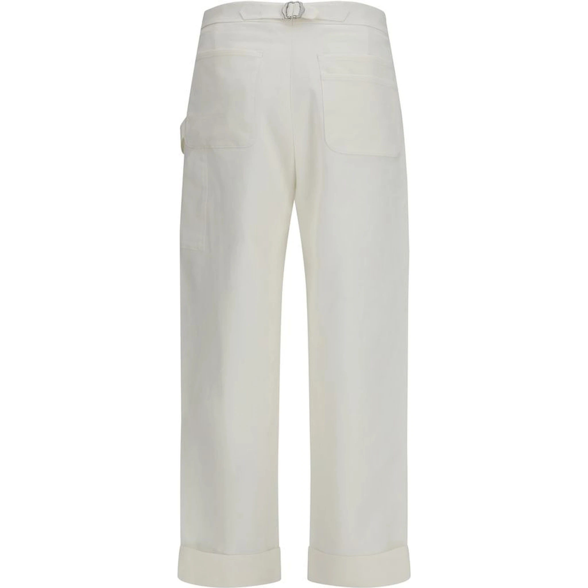 White Cotton Casual Pants