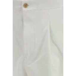 White Cotton Casual Pants