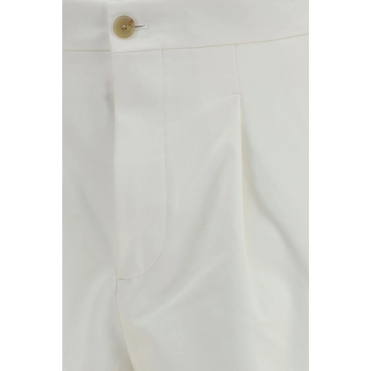 White Cotton Casual Pants