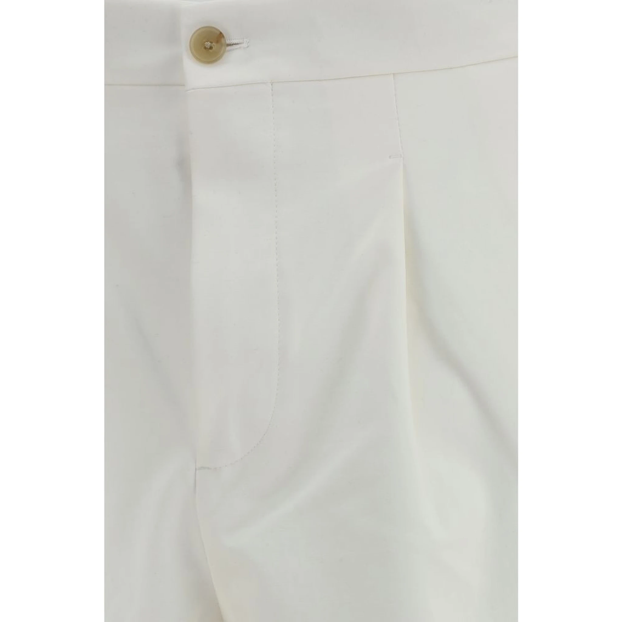 White Cotton Casual Pants