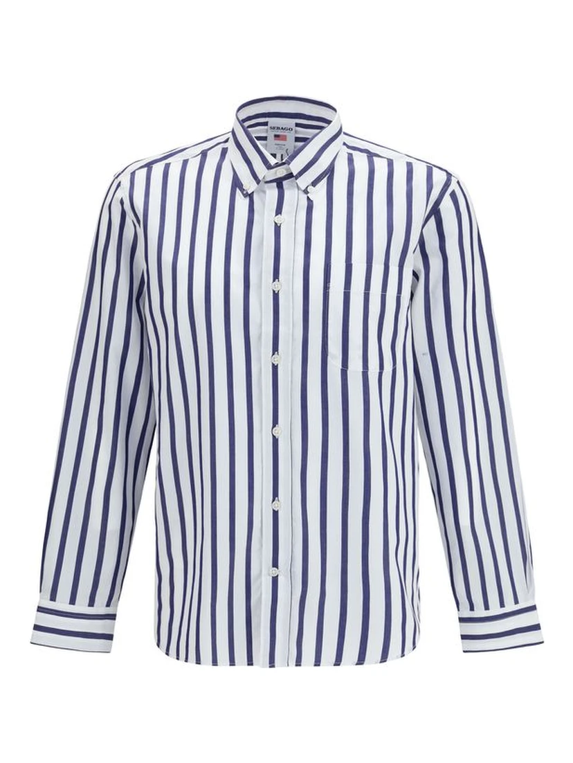 Blue Cotton Dress Shirt
