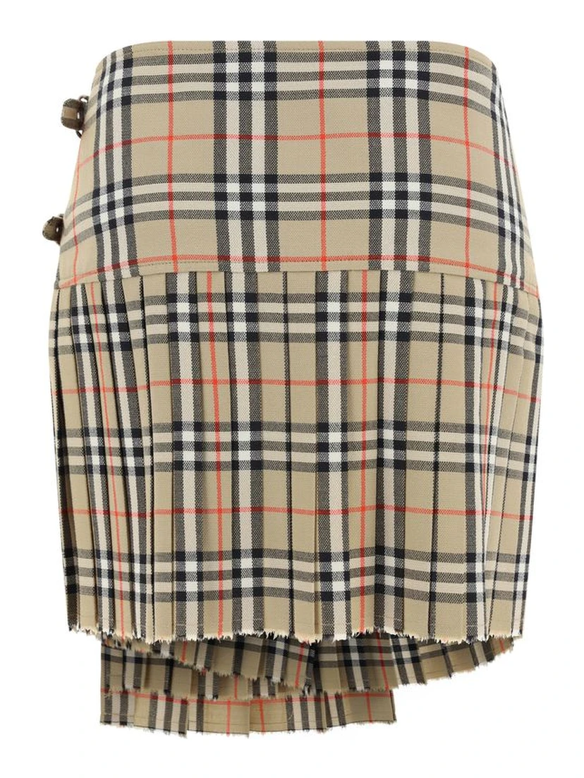 Beige Wool Oves Aries Mini Skirt