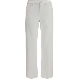 White Cotton Slim Fit Jeans