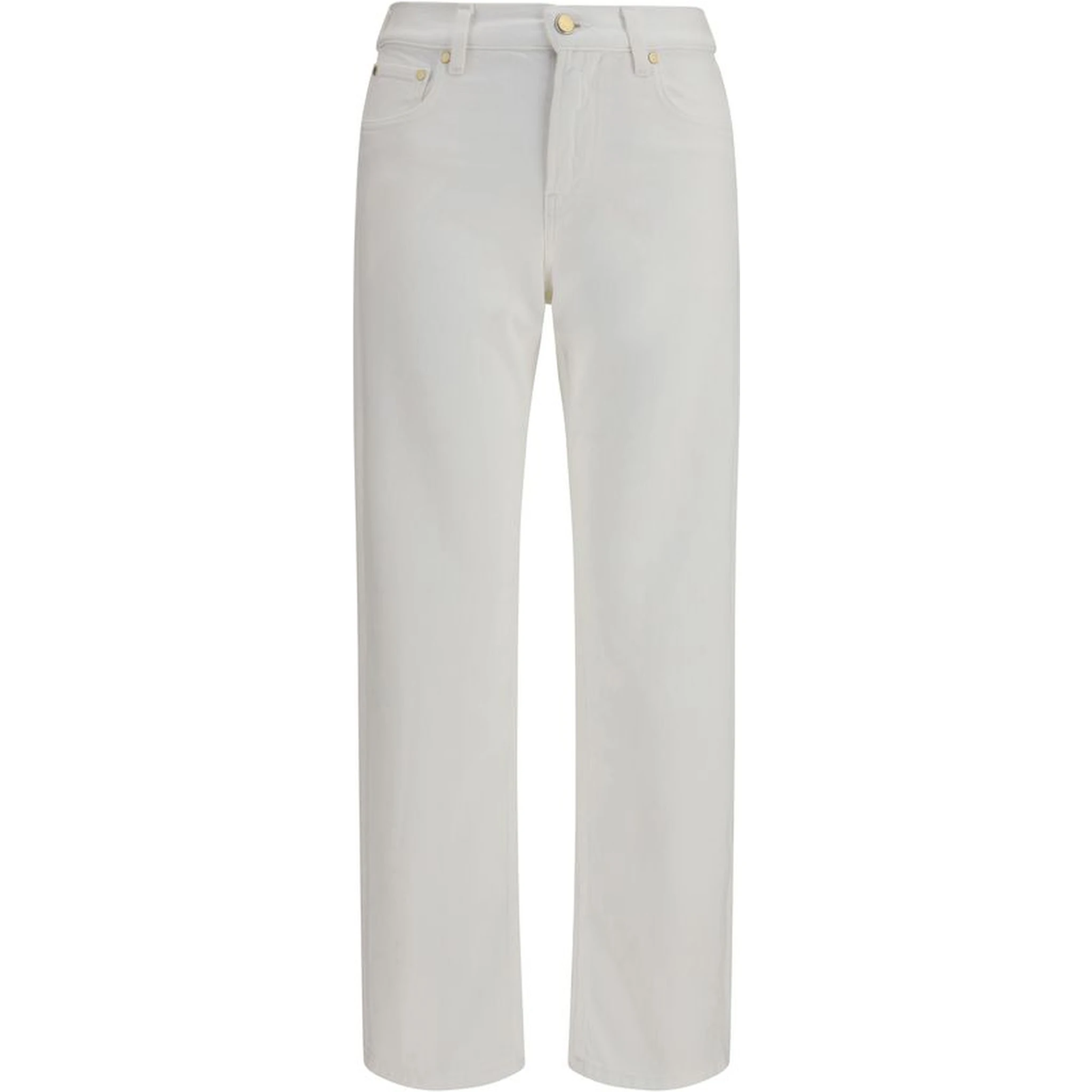 White Cotton Slim Fit Jeans