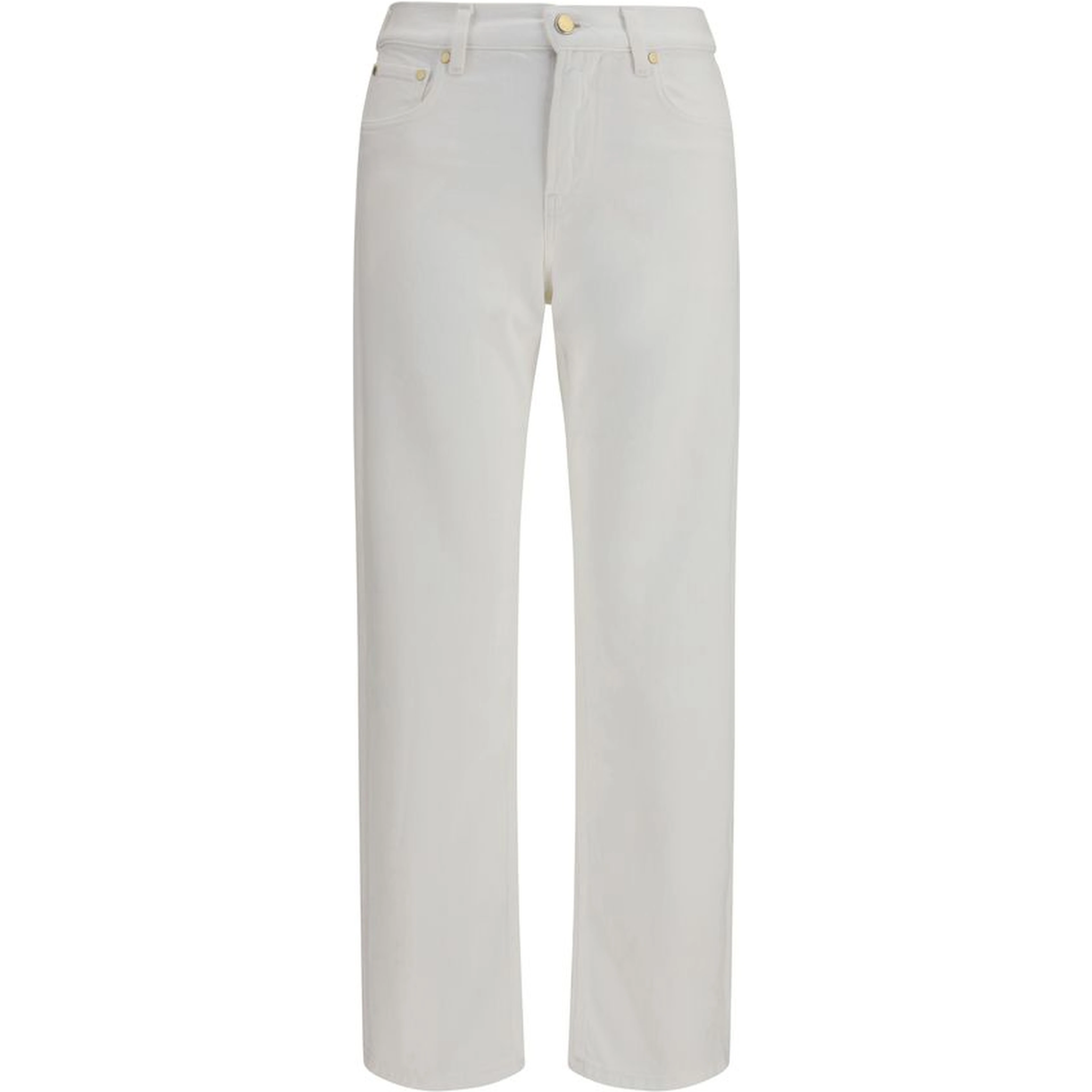 White Cotton Slim Fit Jeans