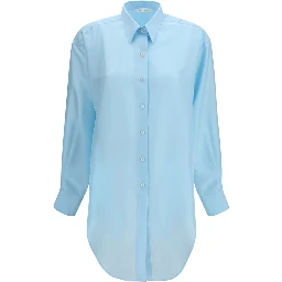 Blue Silk Dress Shirt