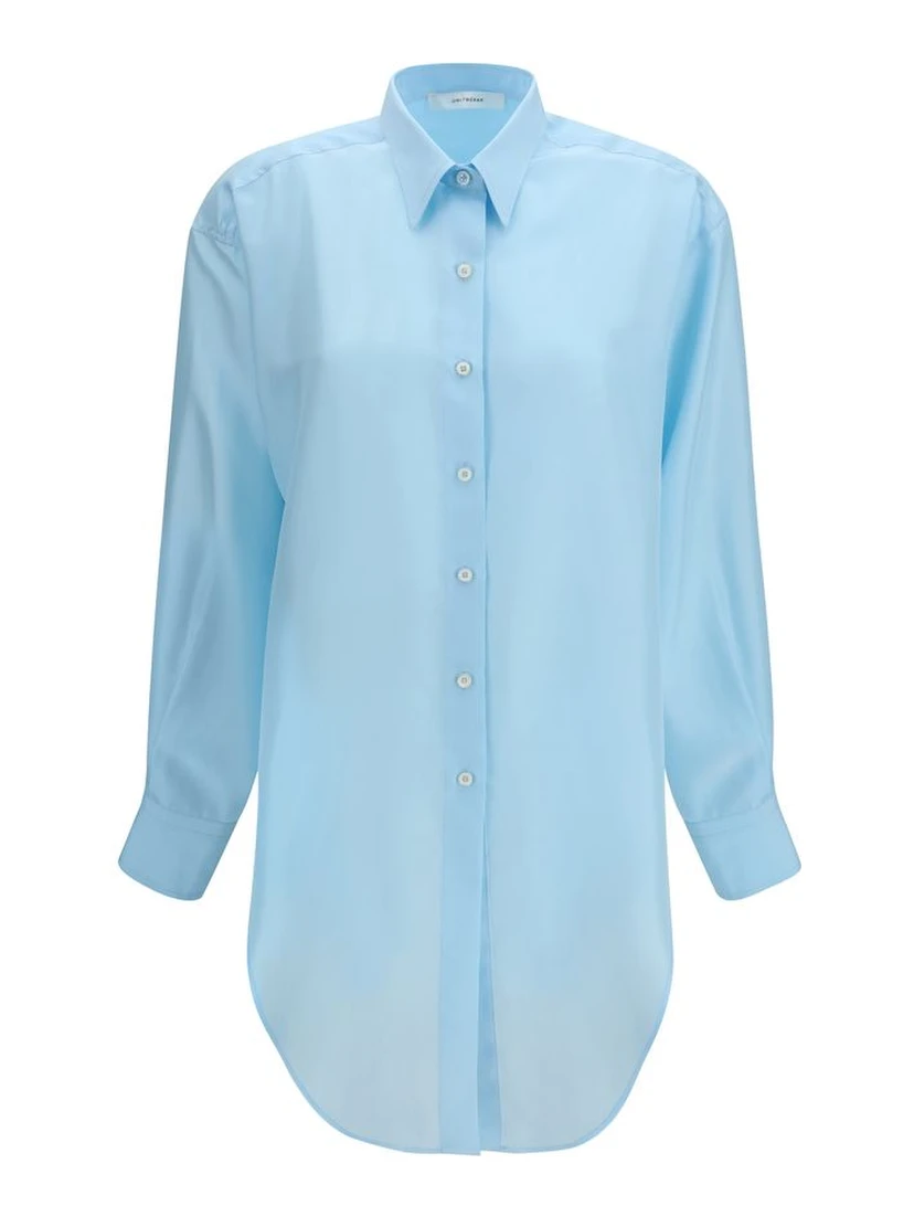Blue Silk Dress Shirt