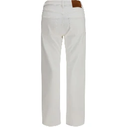 White Cotton Slim Fit Jeans