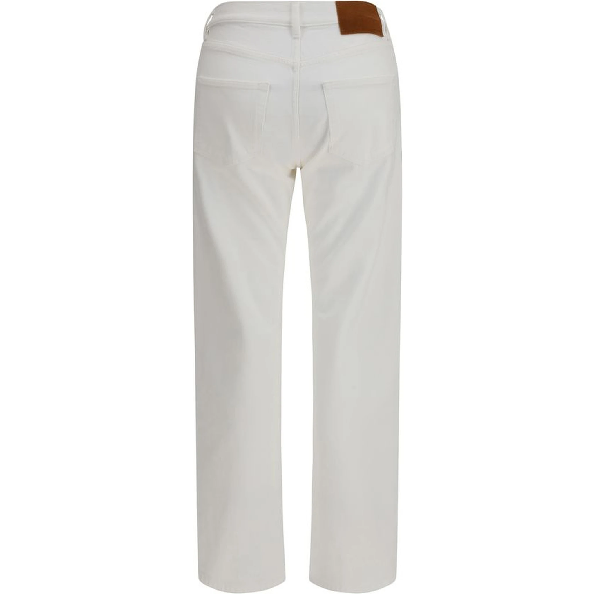 White Cotton Slim Fit Jeans
