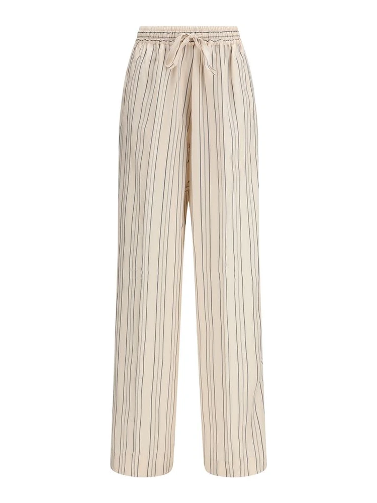 Multicolor Silk Casual Pants