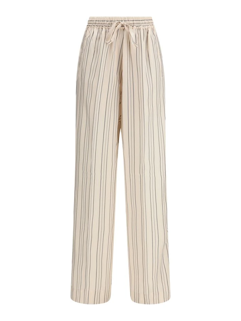 Multicolor Silk Casual Pants