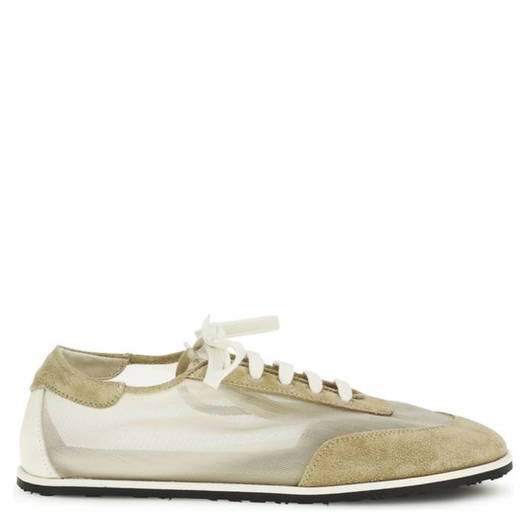 Beige Calf Leather Bos Taurus Low Top Sneakers