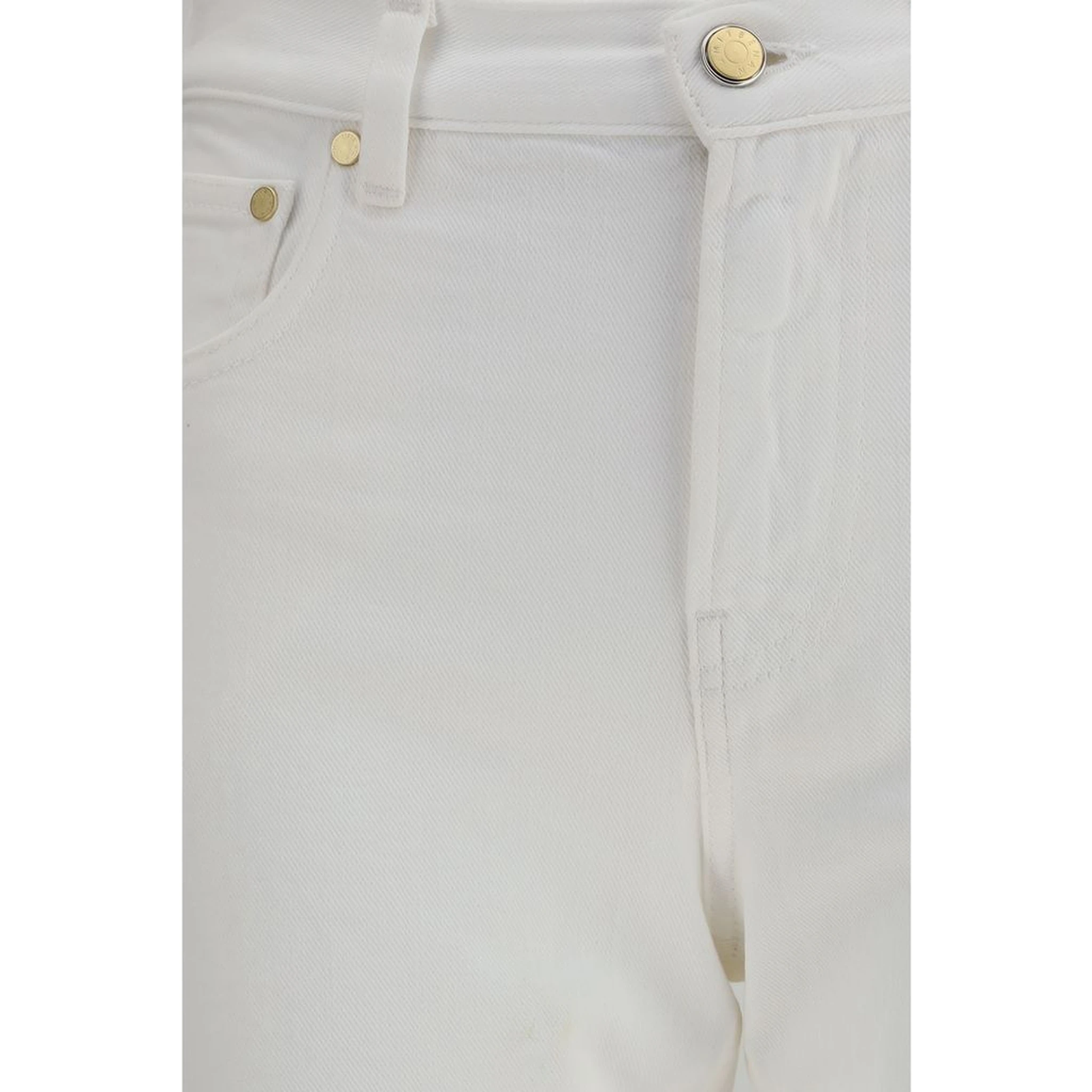 White Cotton Slim Fit Jeans
