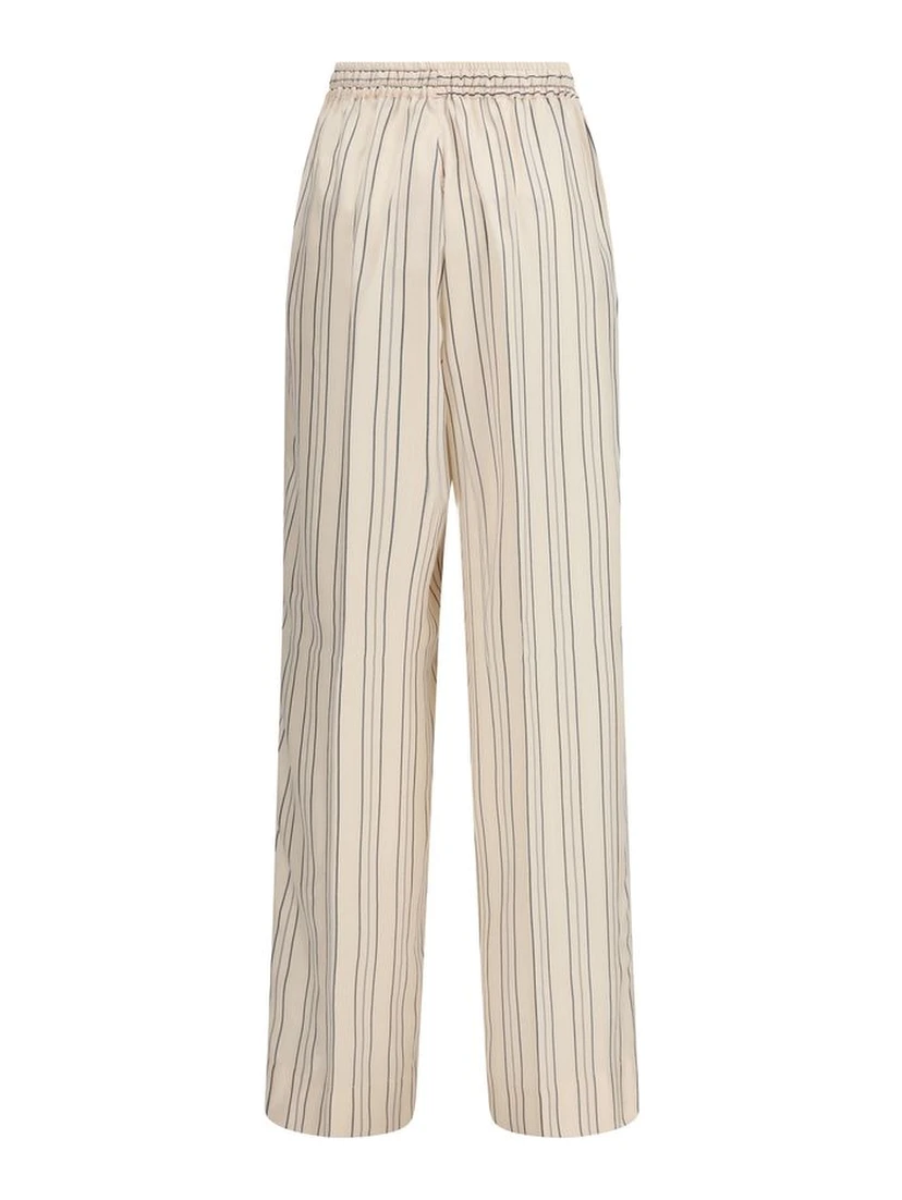 Multicolor Silk Casual Pants