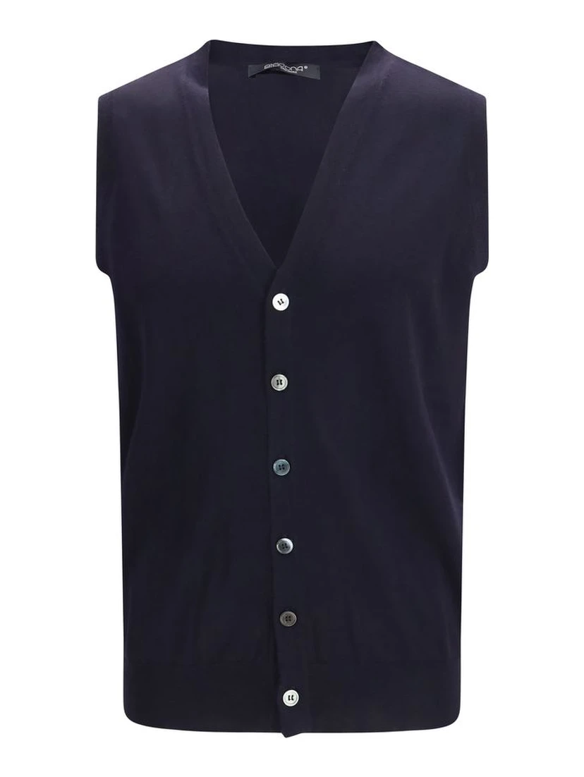 Blue Wool Oves Aries Sleeveles Sweater